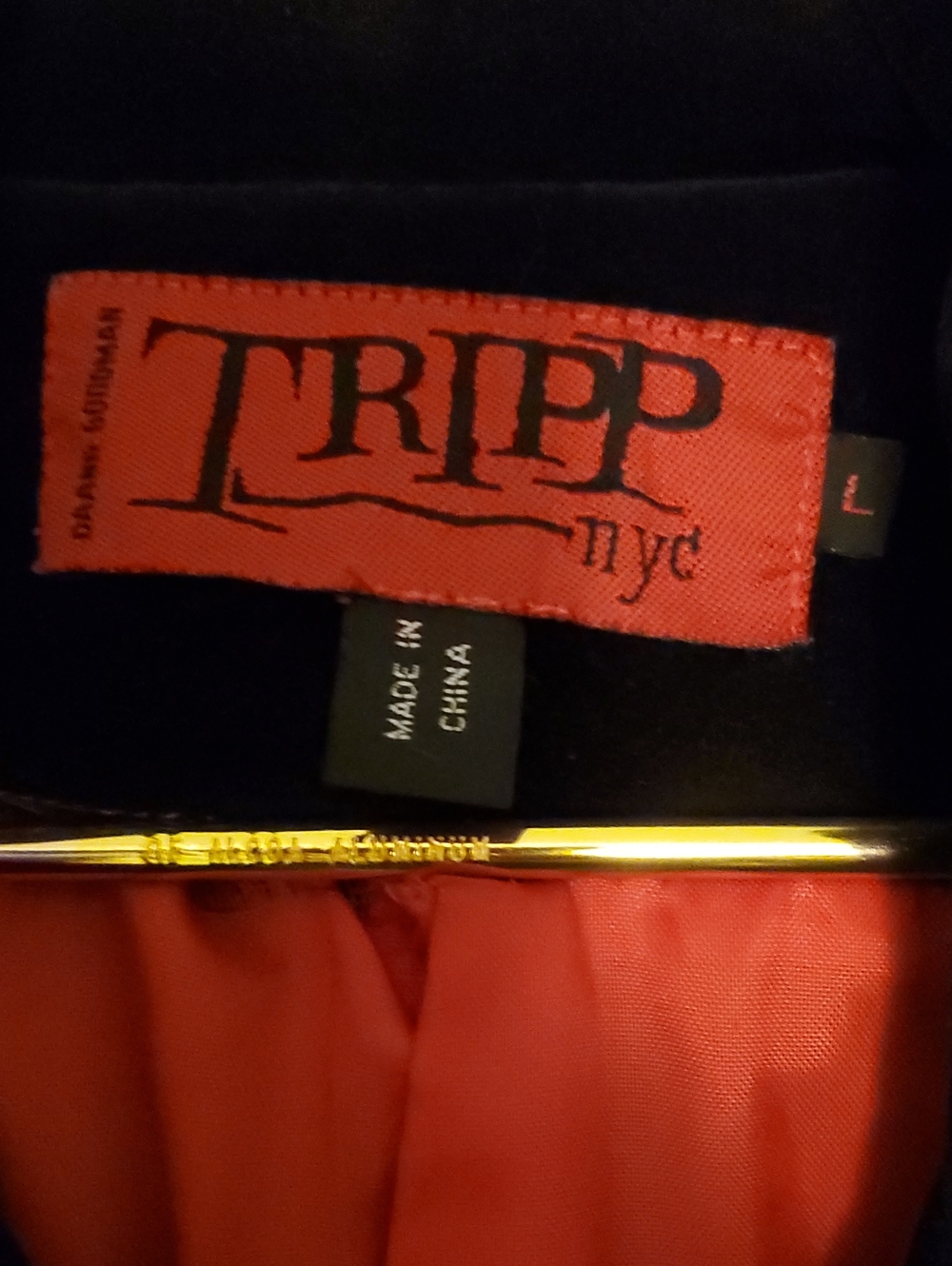 Red Tag Vintage Velvet Double Zipper Winter Coat Tripp - Picture 3 of 9